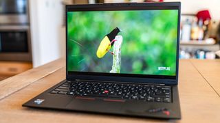 Lenovo ThinkPad X1 Carbon Gen 11 sitting on desk