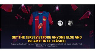 FC Barcelona shirt with the Rolling Stones logo