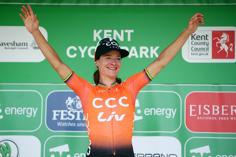 Marianne Vos (CCC-Liv) wins stage 2 and leads the OVO Energy Women's Tour