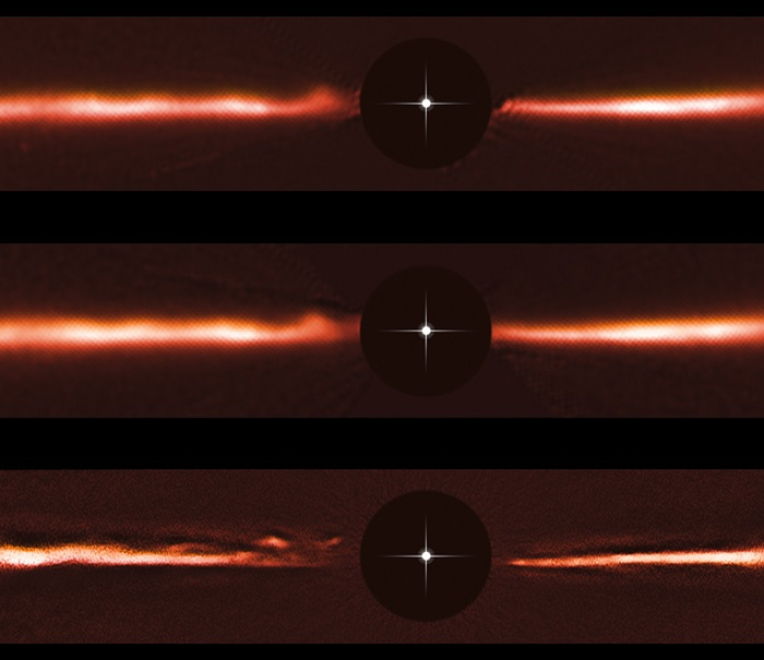 Ripples Speeding Sround Disk of Dust