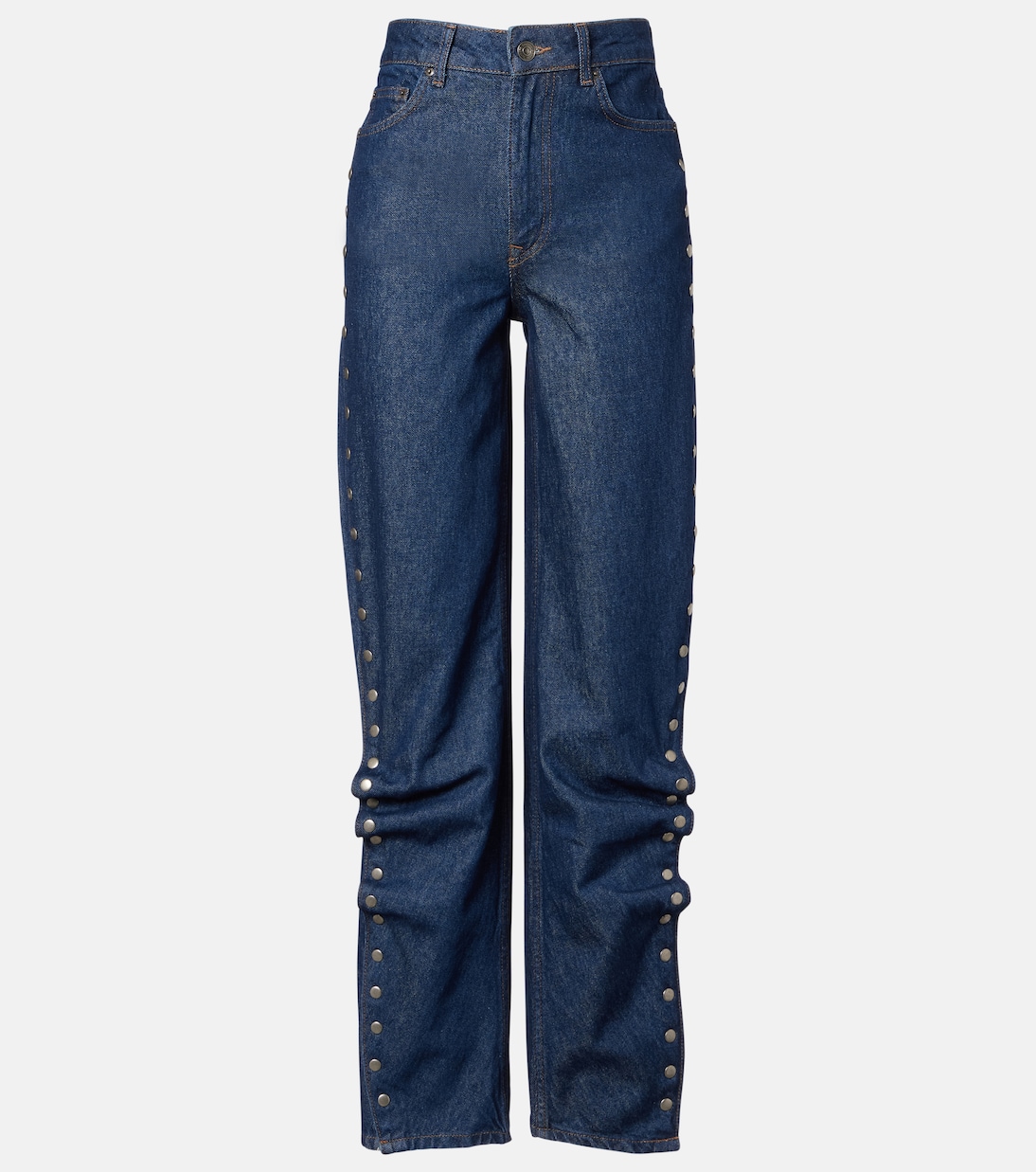 Asymmetric High-Rise Straight Jeans