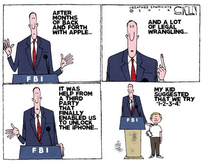 Editorial Cartoon U.S. FBI Apple iPhone