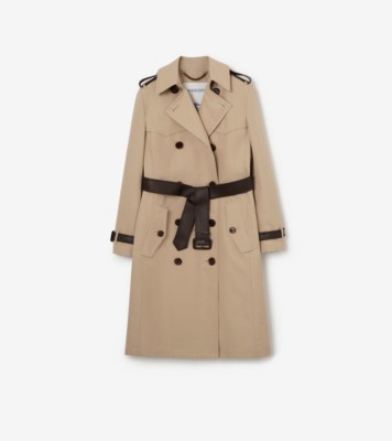 Long Silk Cotton Foxfield Trench Coat in Oatmeal Beige - Women | Burberry&amp;reg; Official