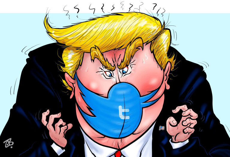 Political Cartoon U.S. Trump twitter fact check