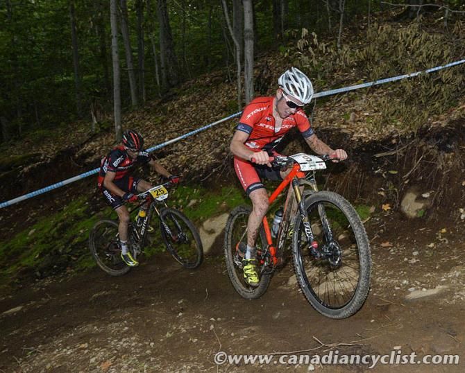 Mathias Fluckiger (St&ouml;ckli Pro Team) leads brother Lukas Fluckiger (BMC Mountainbike Racing Team)