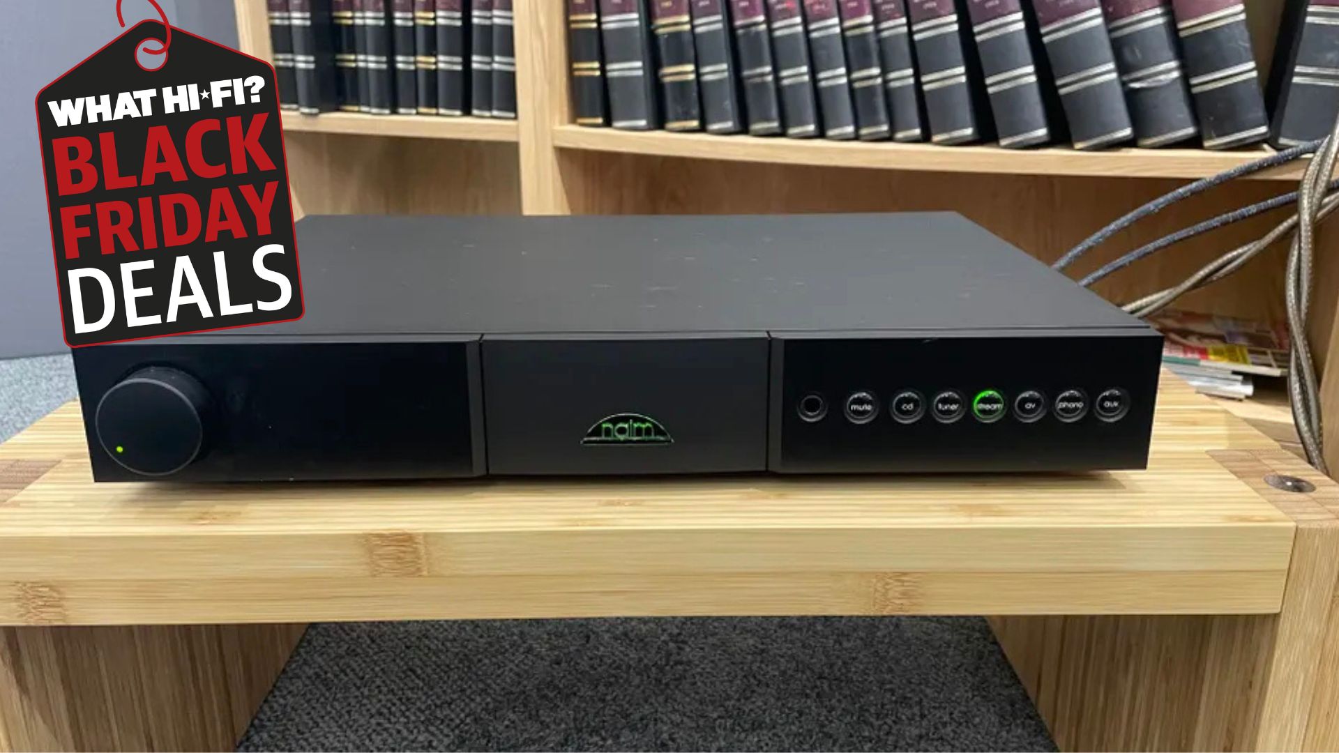 Naim Nait XS 3 stereo amplifier in black with a WHF Black Friday tag