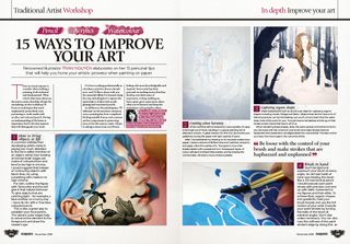 Painting tutorial magazine spread