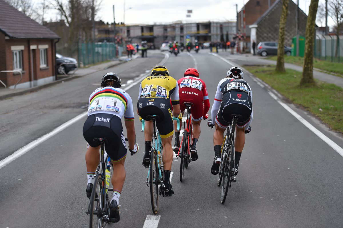 The quarter of Peter Sagan, Sep Vanmarcke, Viacheslav Kuznetsov and Fabian Cancellara