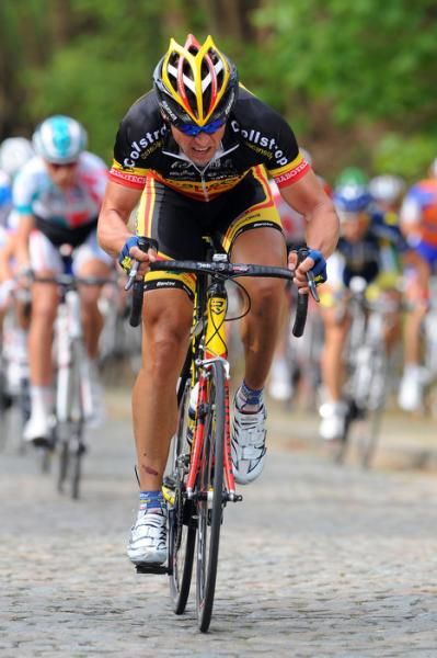 Stijn Devolder (Vacansoleil) shows his prowess on the cobbles