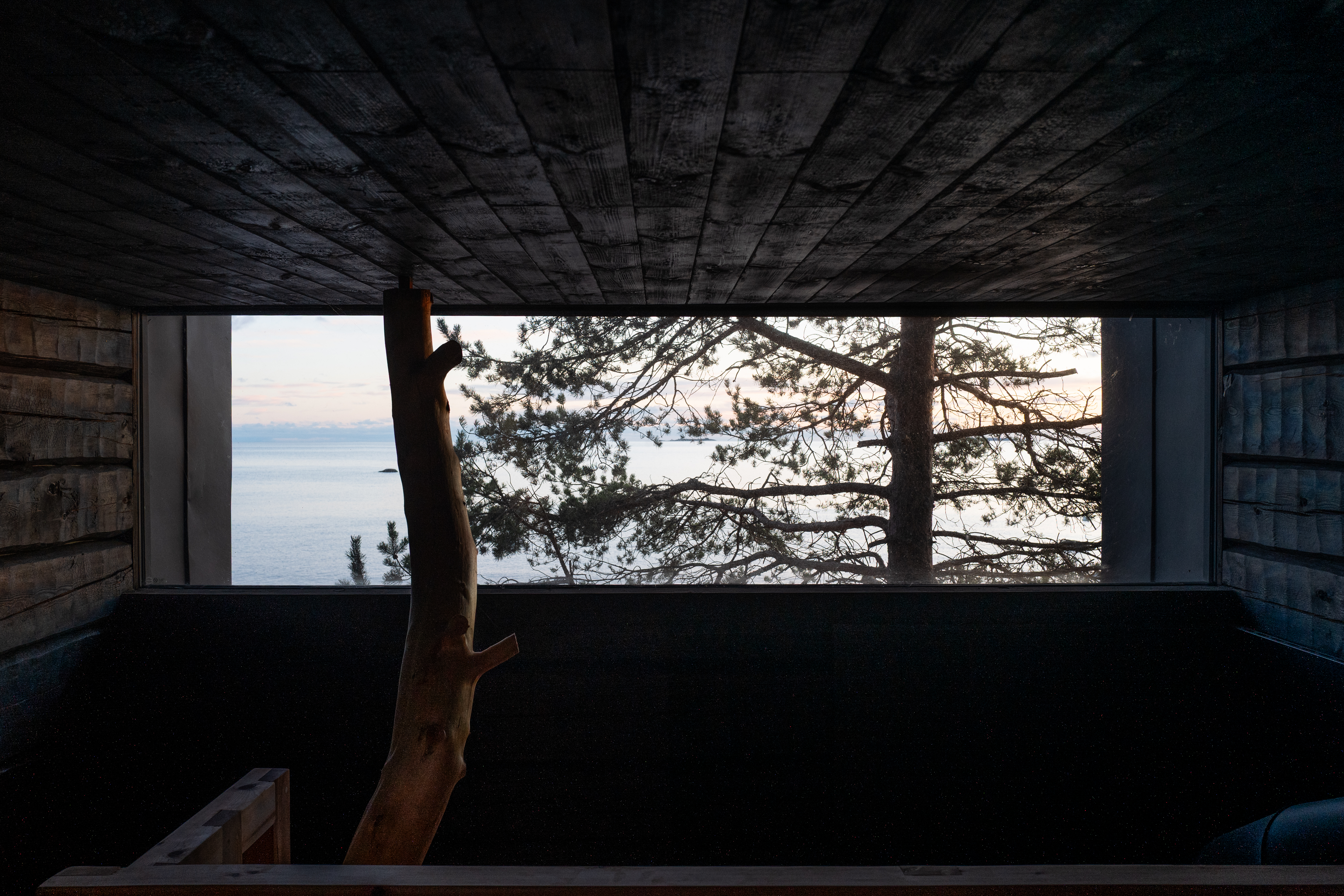 views of timber puusauna