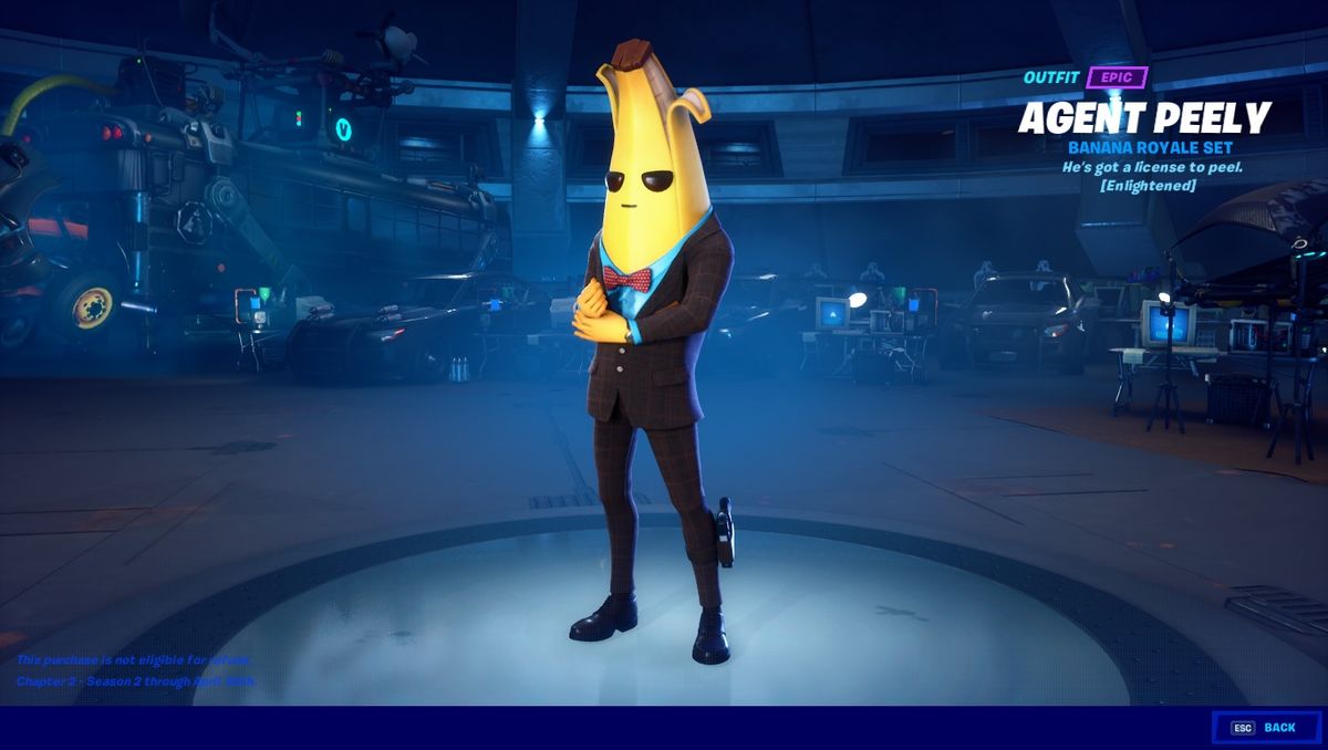 A humanoid banana in a suit. Peely from Fortnite.