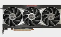AMD Radeon RX 6800 XT reference graphics card shot from above on a grey background