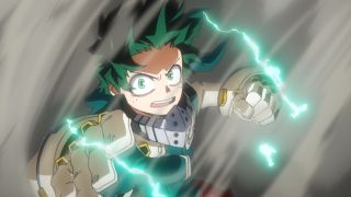 Izuku charges up a powerful attack in My Hero Academia's TV adaptation