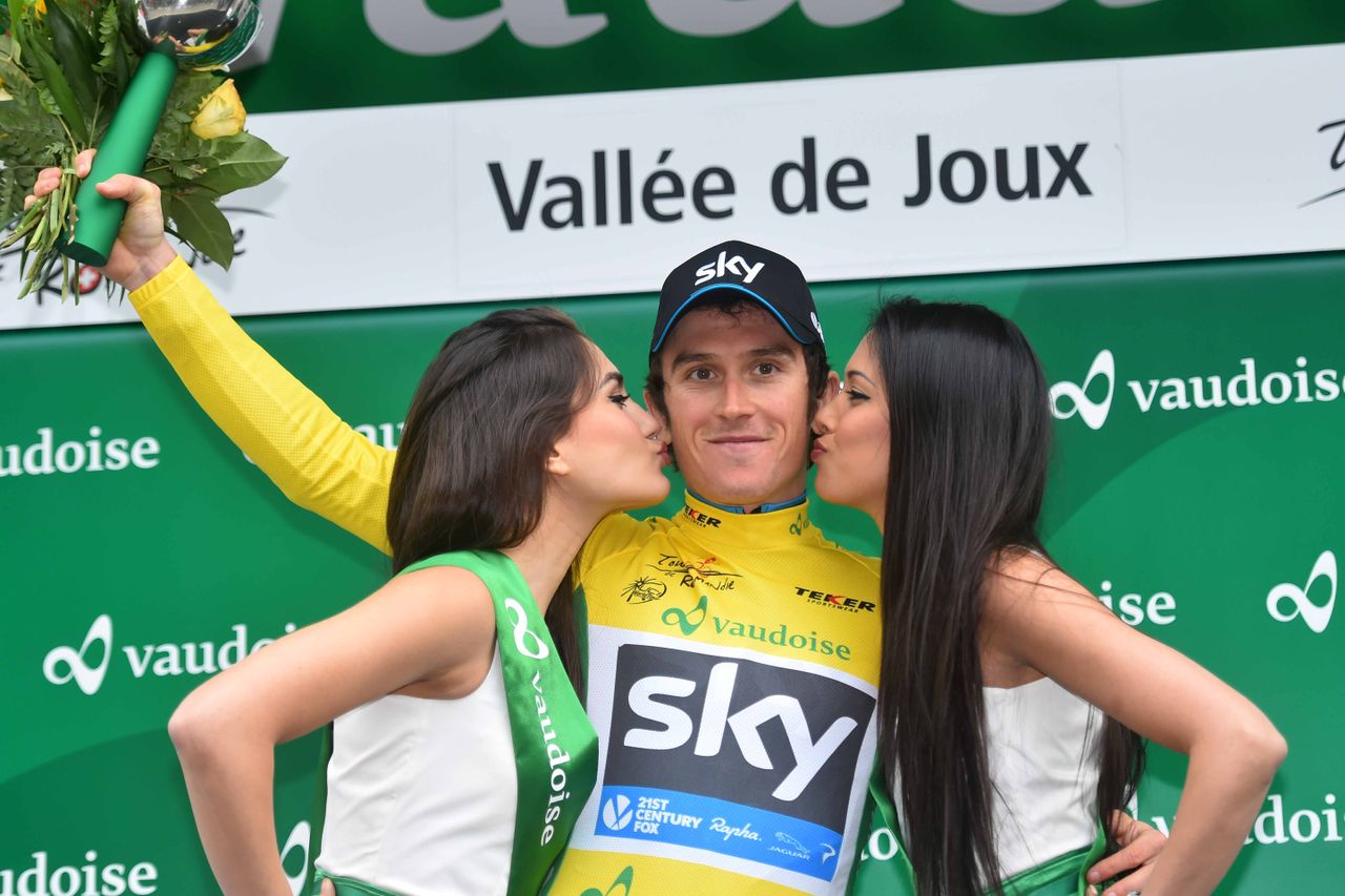 Geraint Thomas (Sky) in the Tour de Romandie lead