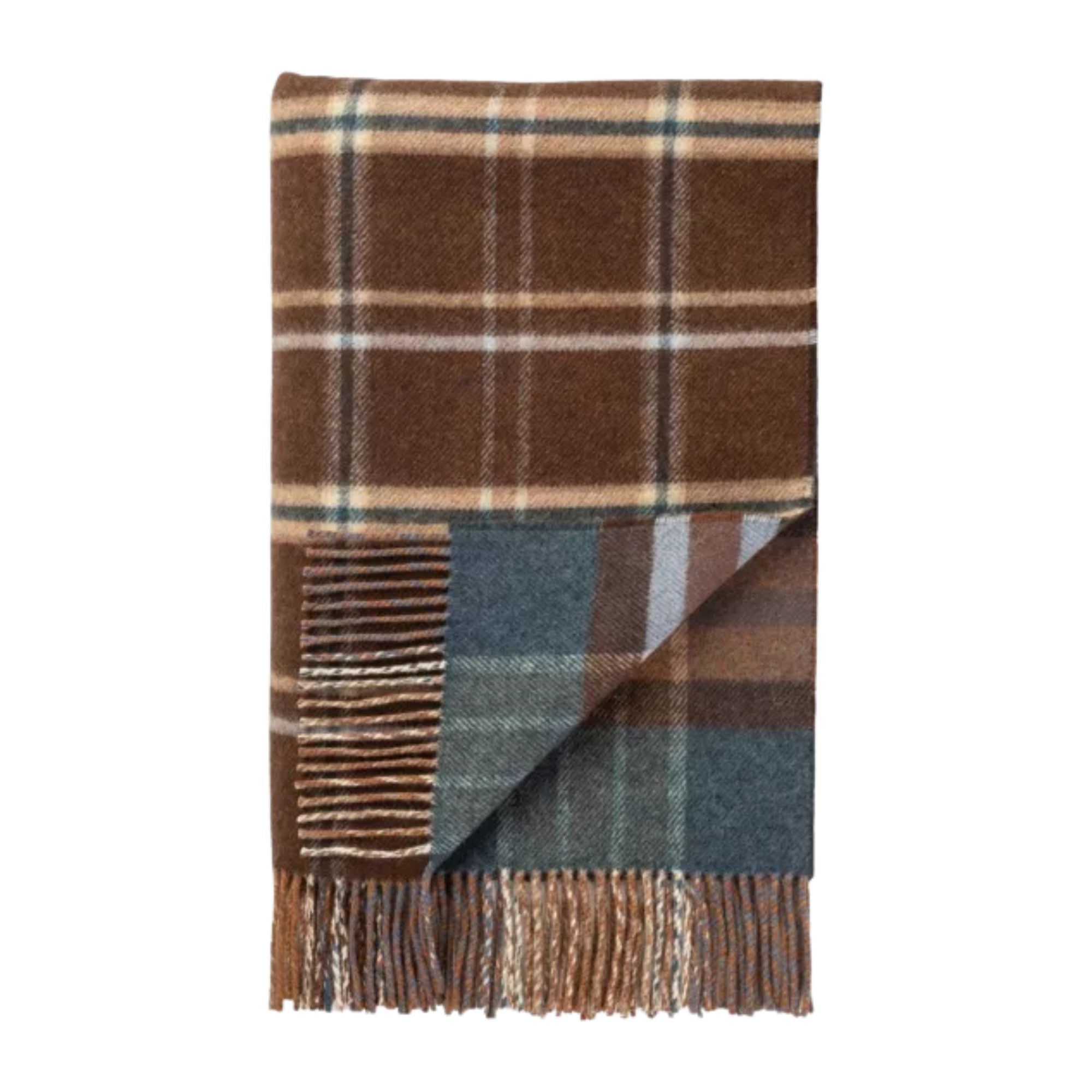 Johnstons of Elgin, Checked Double-Faced Wool Throw