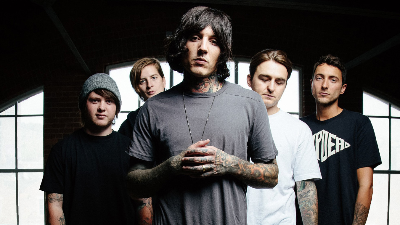 Bring Me The Horizon: Oli Sykes, centre, Jordan Fish, far right