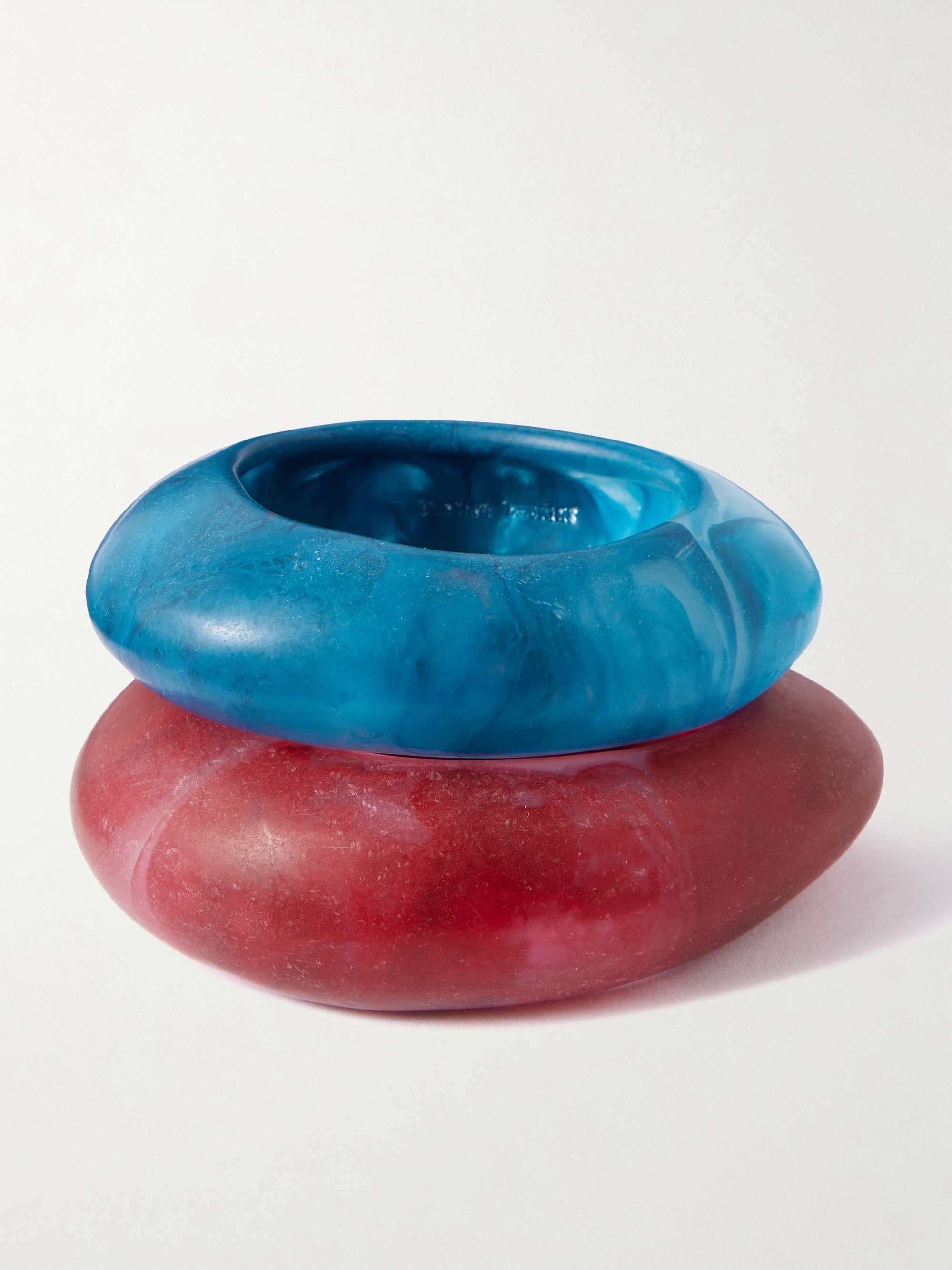 Rock Medium and Large Set of Two Resin Bangles