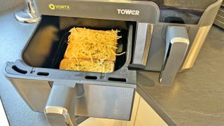 Cheese on toast in air fryer basket