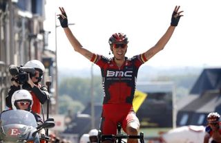 Alessandro Ballan (BMC) celebrates winning stage 7 at the 2012 Eneco Tour
