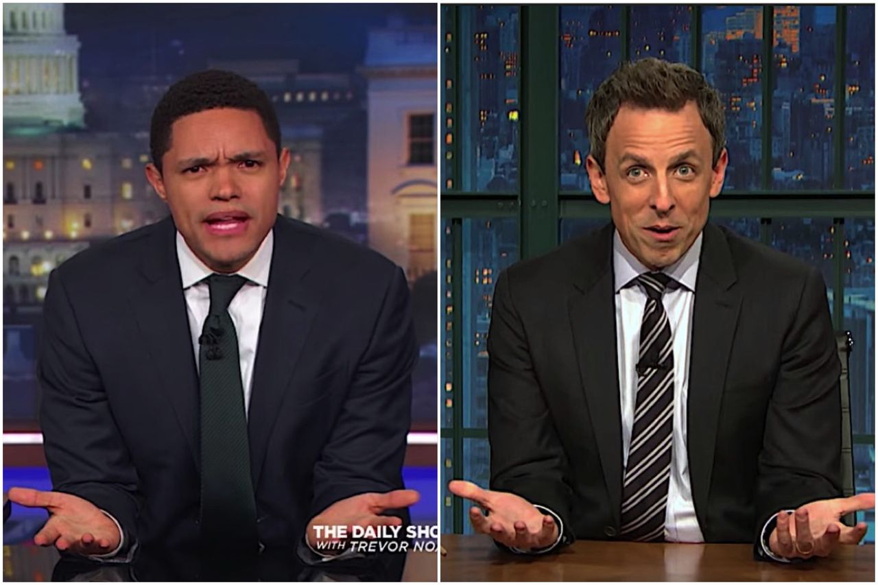 Trevor Noah and Seth Meyers on Trump&amp;#039;s vulgar comments