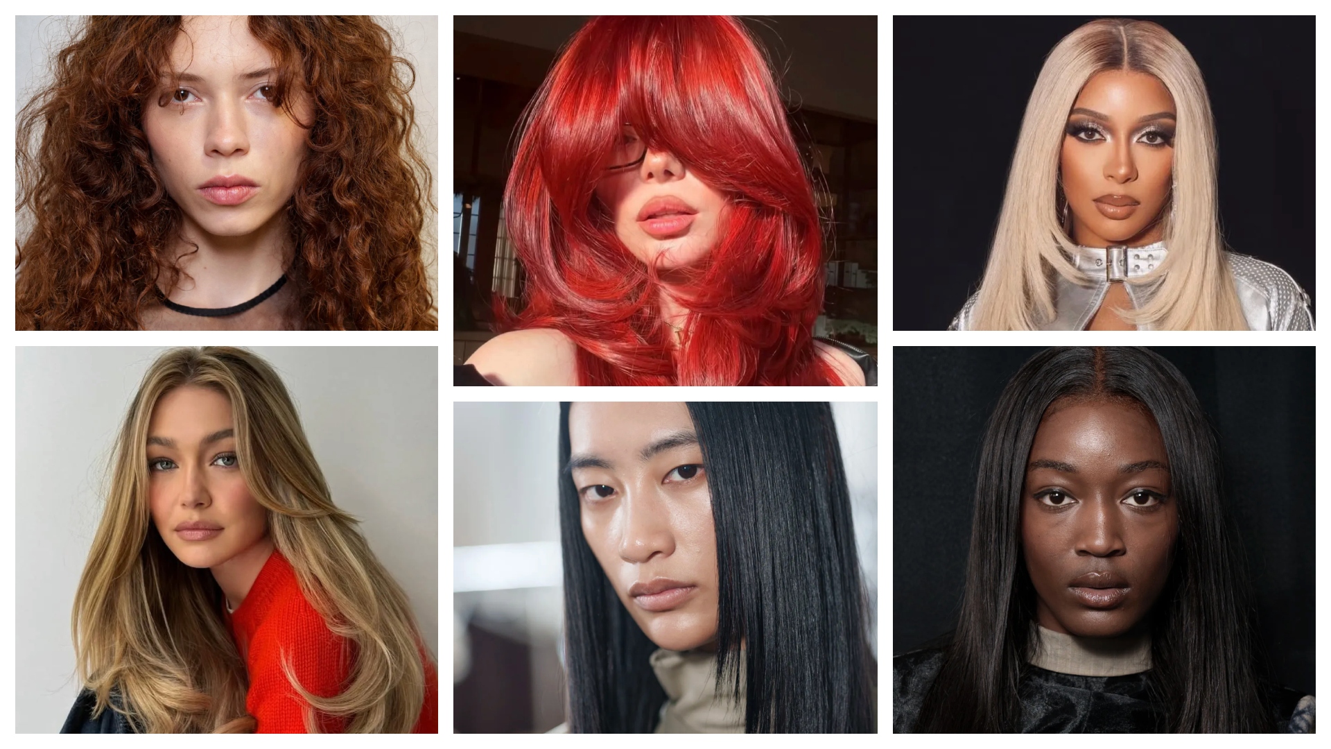 collage of girls with butterfly haircuts