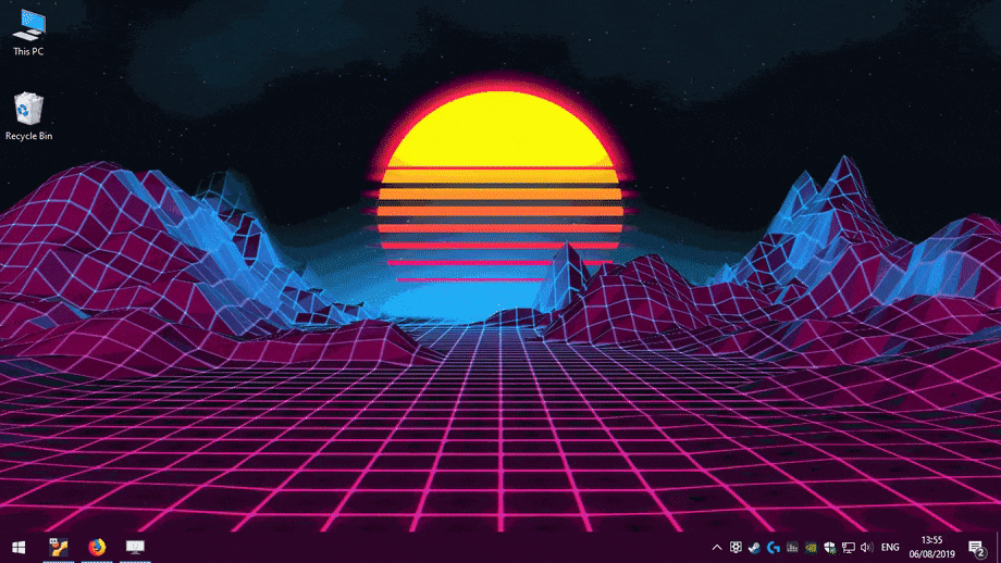 Vaporwave sunset dynamic animated desktop background