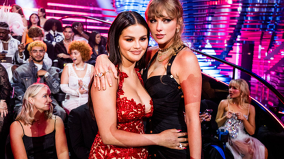 Selena Gomez and Taylor Swift attend the 2023 Video Music Awards at Prudential Center on September 12, 2023 in Newark, New Jersey