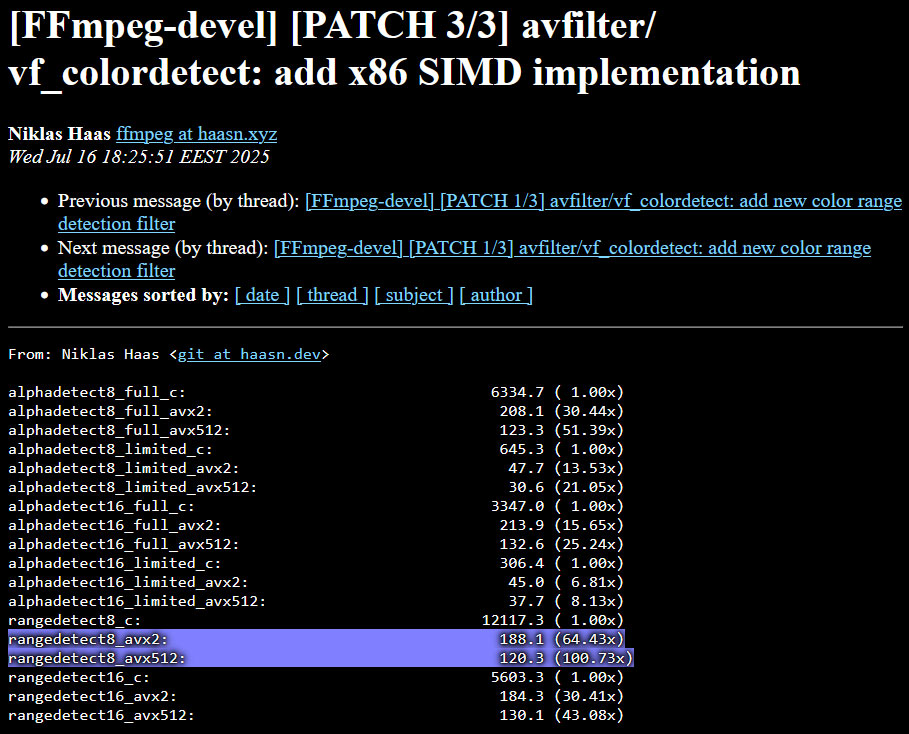 FFmpeg update can make some operations 100x faster