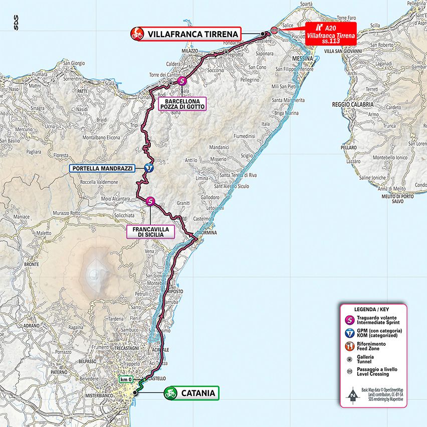 2020 Giro d'Italia stage 4 map