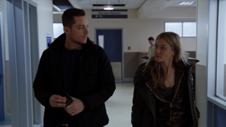Upton and Halstead walking in hospital in Chicago PD Season 7
