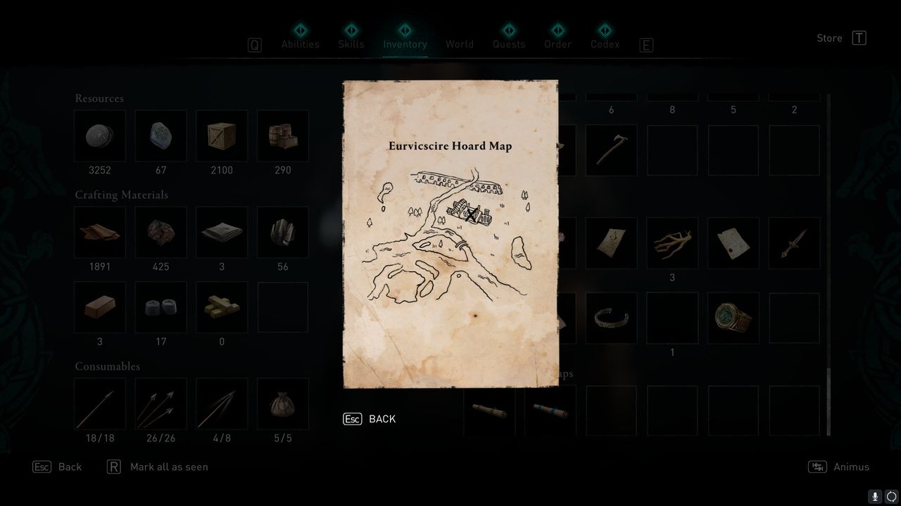 AC valhalla Eurvicscire treasure hoard map location