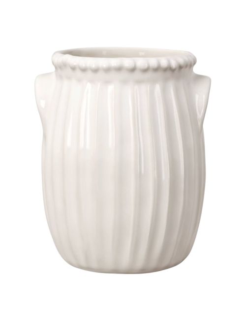 Beaded Cream Ceramic Utensil Holder 