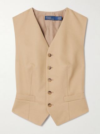 Pauline Cropped Cotton and Wool-Blend Twill Vest