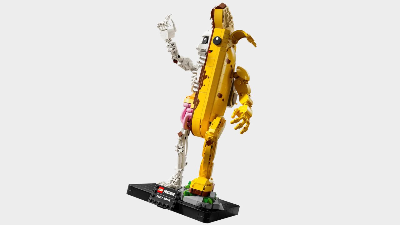 Lego Peely Bone set on a plain background