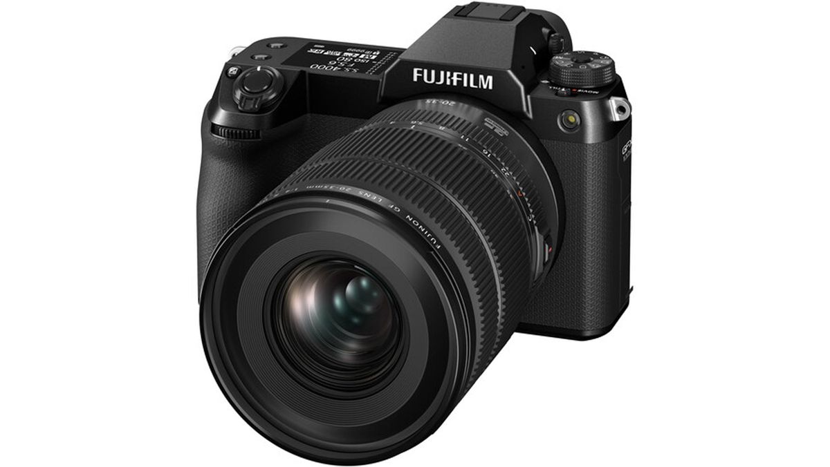 The Fujifilm GFX100S II with its lens