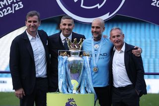 Manchester City celebrating their 2022/23 Premier League title