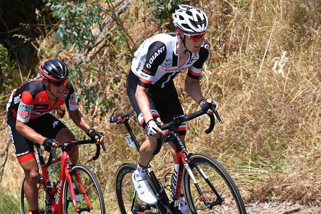Wilco Kelderman (Team Sunweb) briefly led Richie Porte (BMC)
