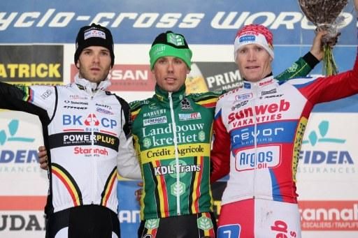 Men's podium: Niels Albert, Sven Nys, Klaas Vantornout