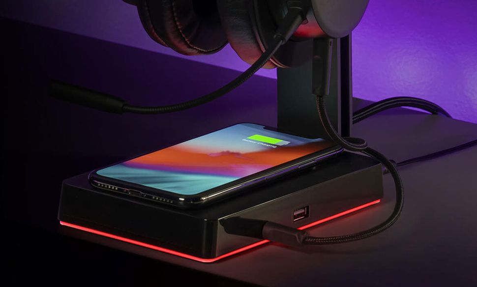 This Headset Stand Doubles As A Wireless Charger For Your Phone Or Mouse PC Gamer