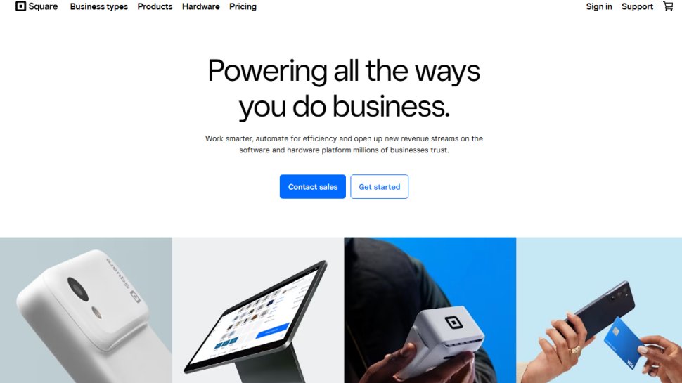 Website screenshot of Square (October, 2025)