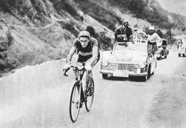 Fausto Coppi climbs during his career
