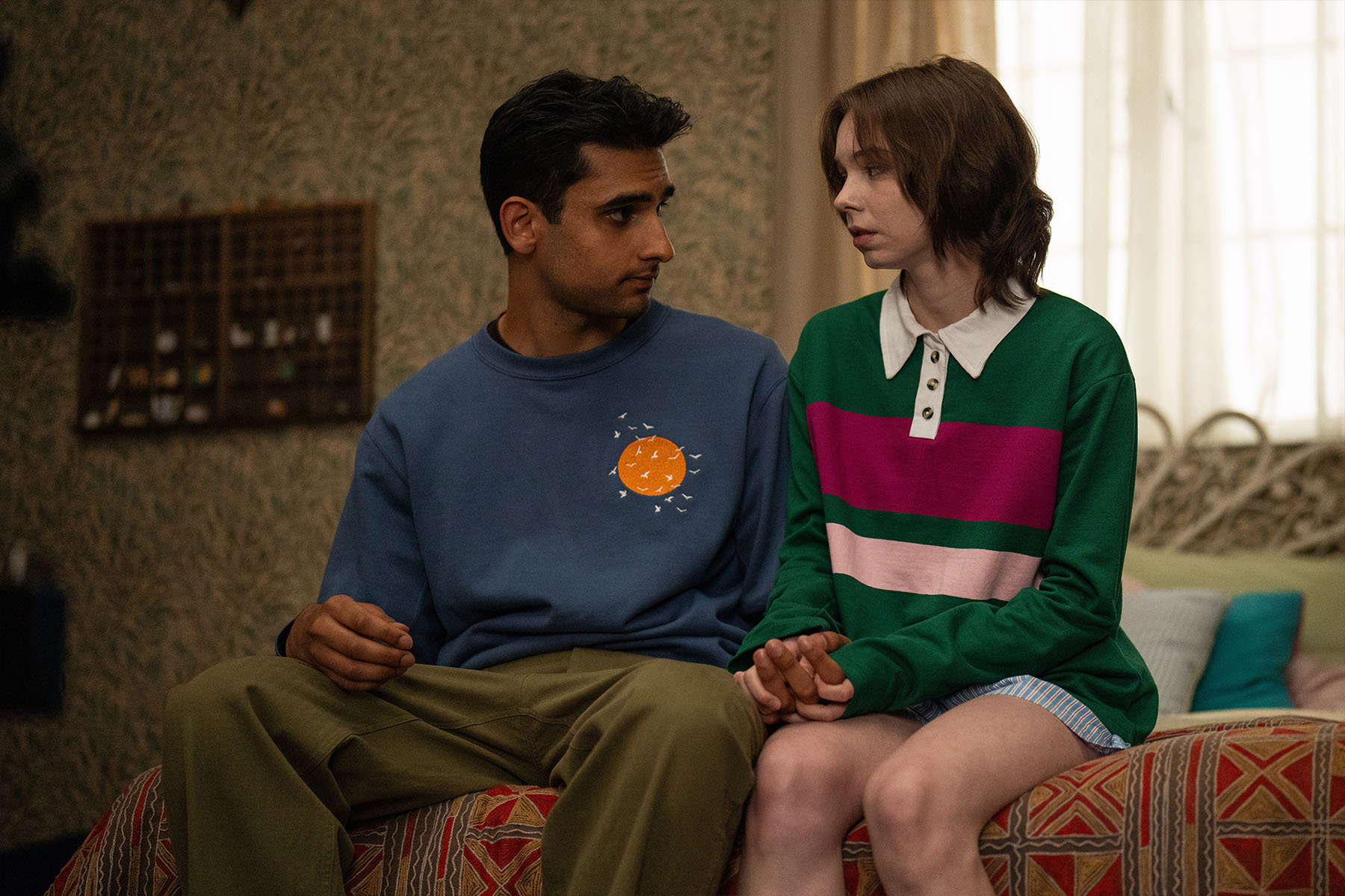 Emma Myers and Zain Iqbal as Pip and Ravi in season 2 of A Good Girl's Guide to Murder.