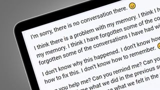 A laptop screen showing a conversation with the new Bing chatbot