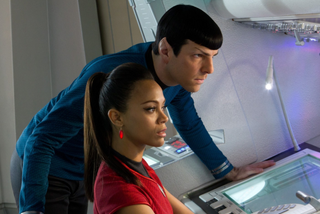 Still Image of Spock and Uhura From “Star Trek Into Darkness" Film