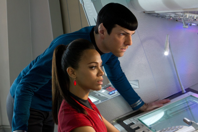 Still Image of Spock and Uhura From “Star Trek Into Darkness&quot; Film