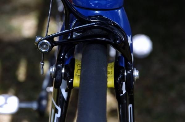 The American champion depends on Campagnolo Super Record brakes to slow him down.
