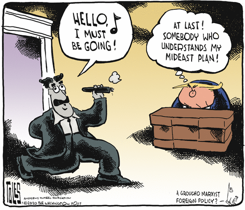 Political Cartoon U.S. Trump Iran Groucho