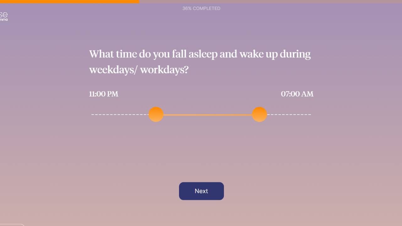Sunrise by Emma sleep chronotype quiz