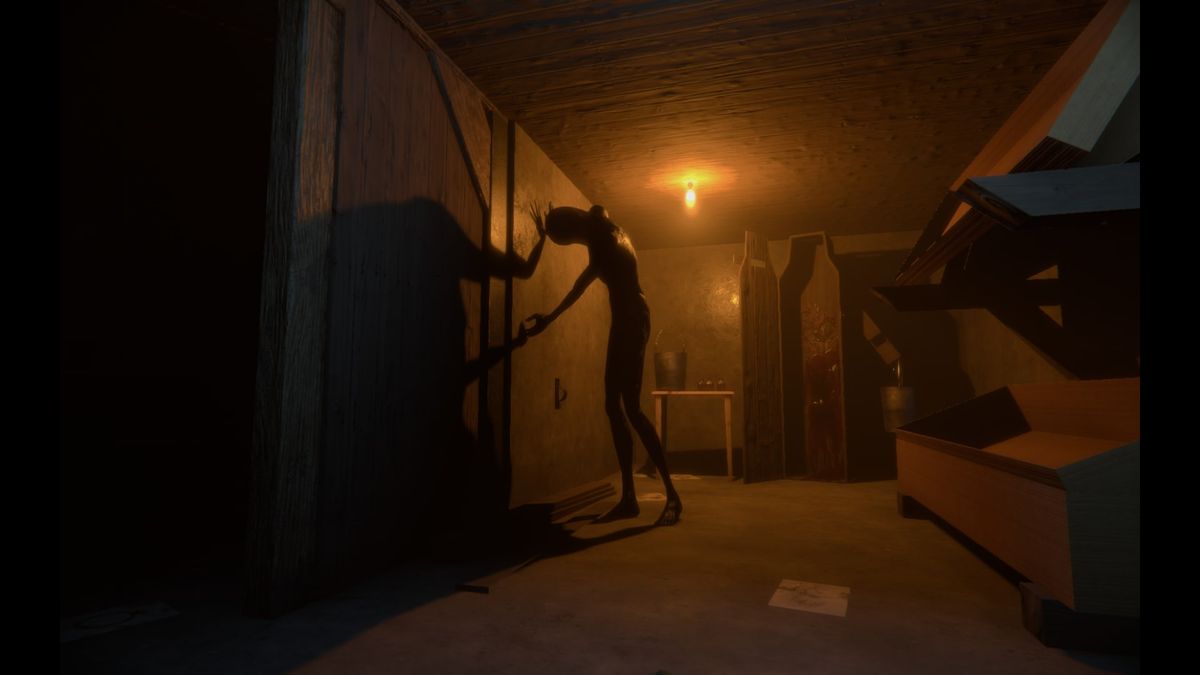 horror facility hald - lit corridor, scp containment