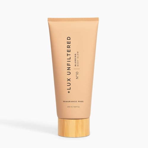 + Lux Unfiltered N&amp;deg;10 Blurring Body Glow Lotion - Instant Body Shimmer Lotion That Blurs Imperfections and Hydrates With Shea Butter, Squalane &amp;amp; Vitamin C - Vegan, Cruelty Free, Fragrance Free